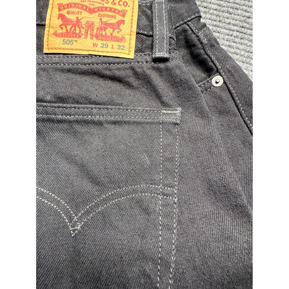 Levi's 505 Jeans Mens 29x32 (Fits 29x31) Black Regular Fit Straight Leg Denim - Picture 9 of 9